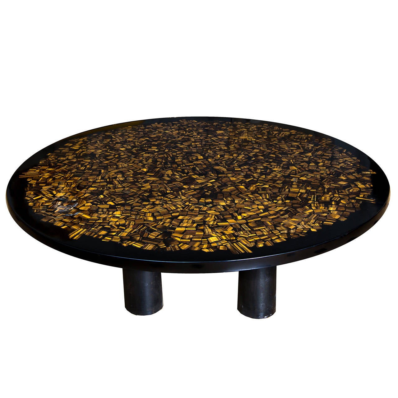 Tiger's Eye Table by Etienne Allemeersch, circa 1970 at 1stDibs