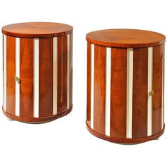 Very Refined Pair of Italian Bedside Tables Attributed to Brenno Del Giudice