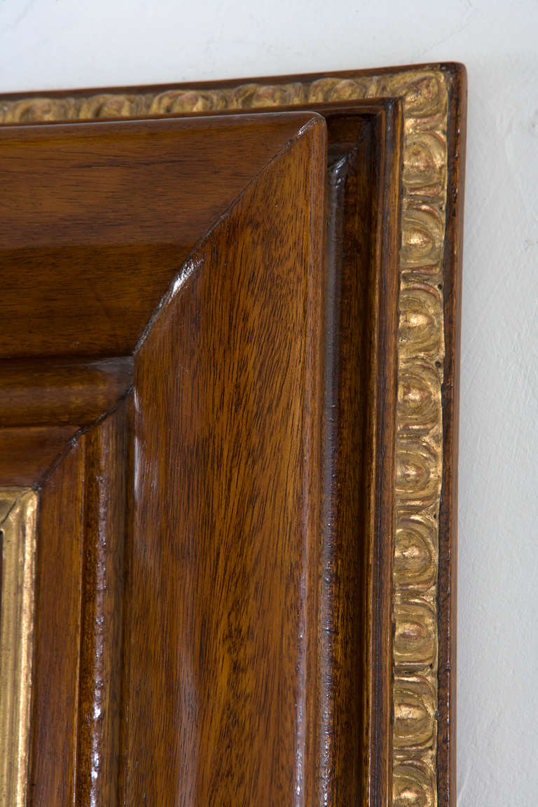 American 20th Century Mahogany Mirror Frame with 22K Gold Liner