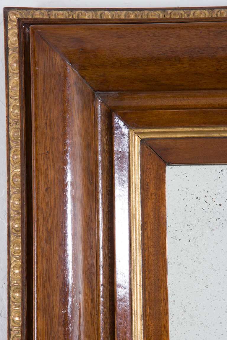 20th Century Mahogany Mirror Frame with 22K Gold Liner In Good Condition In New York, NY