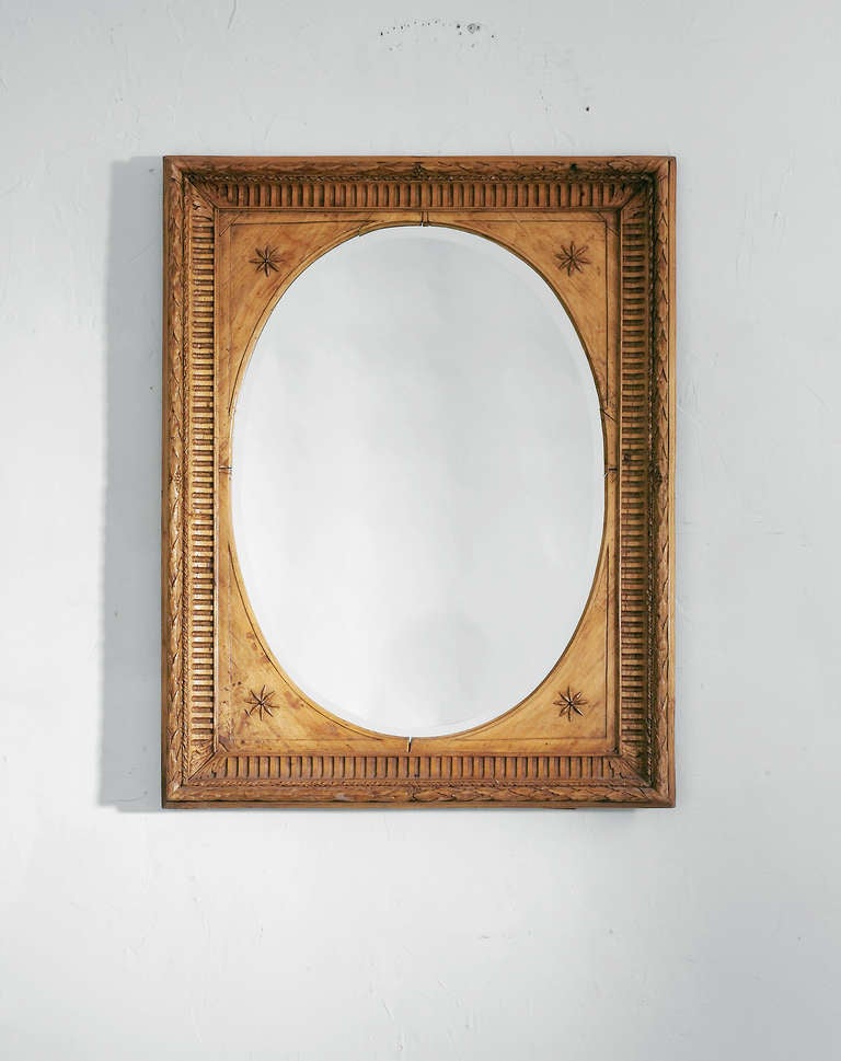 Vintage Irish Pine Mirror
