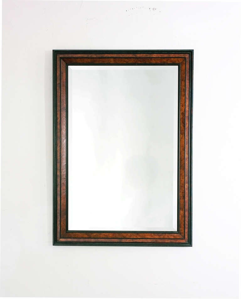 Mid-20th Century Burl Mirror Frame with Tete de Negre Trim