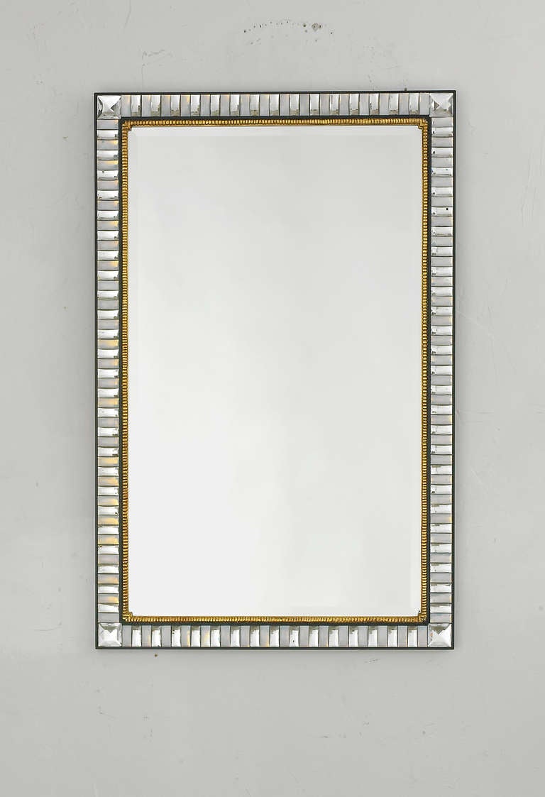 Irish Regency Cut Faceted Glass  Mirror