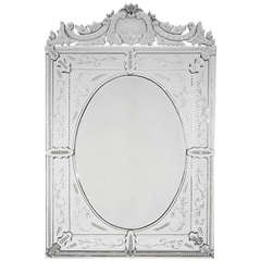 Vintage Large Rococo Style Venetian Mirror
