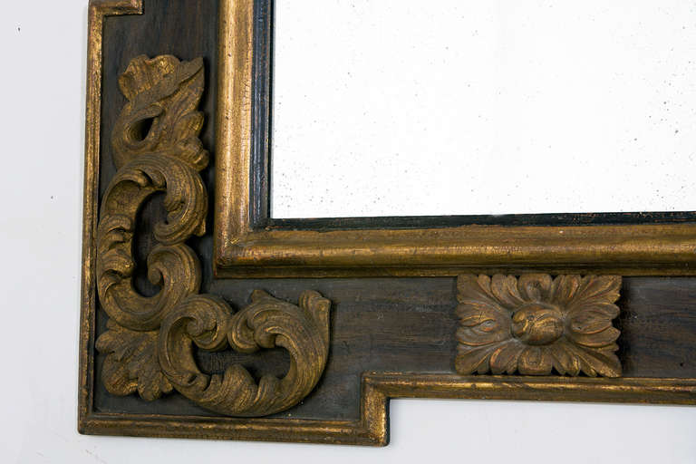Wood Italian Baroque Frame Mirror For Sale