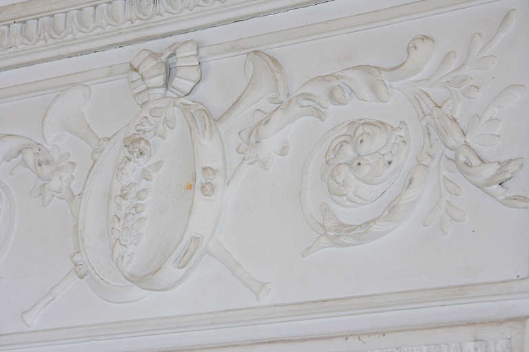 19th Century White Trumeau Mirror