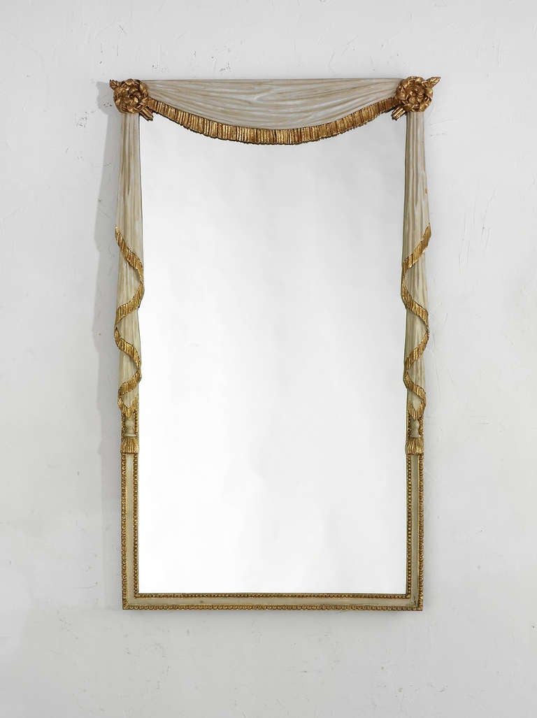 Taupe and antique gold trim
Center Mirror Clear 
Border finish in antique taupe finish