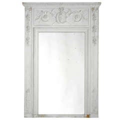 19th Century White Trumeau Mirror