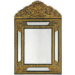 Vintage Brass Metal Clad Mirror