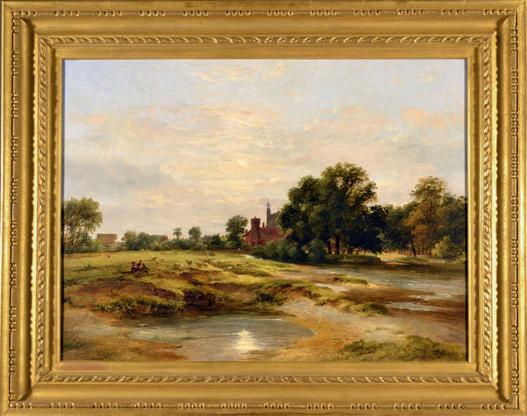 M67907
A VIEW OF EATON FROM FELLOWS' EYOT

JAMES STARK 1794 - 1859

Oil on canvas 18 x 24 inches Framed size 23 ¾ x 29 ½ inches

James Stark was a landscape painter and watercolourist, born in Norwich on 19 November 1794, son of Michael a