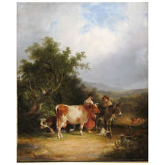 "By Lane in the New Forest, " Oil on Canvas