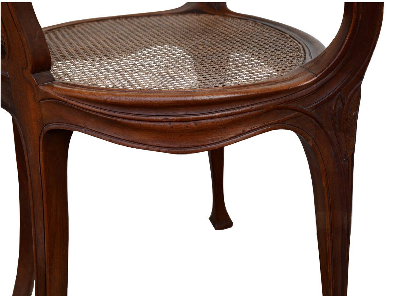 Walnut Art Nouveau Period Desk Chair, École de Nancy, Circle of Louis Majorelle, 1910s For Sale