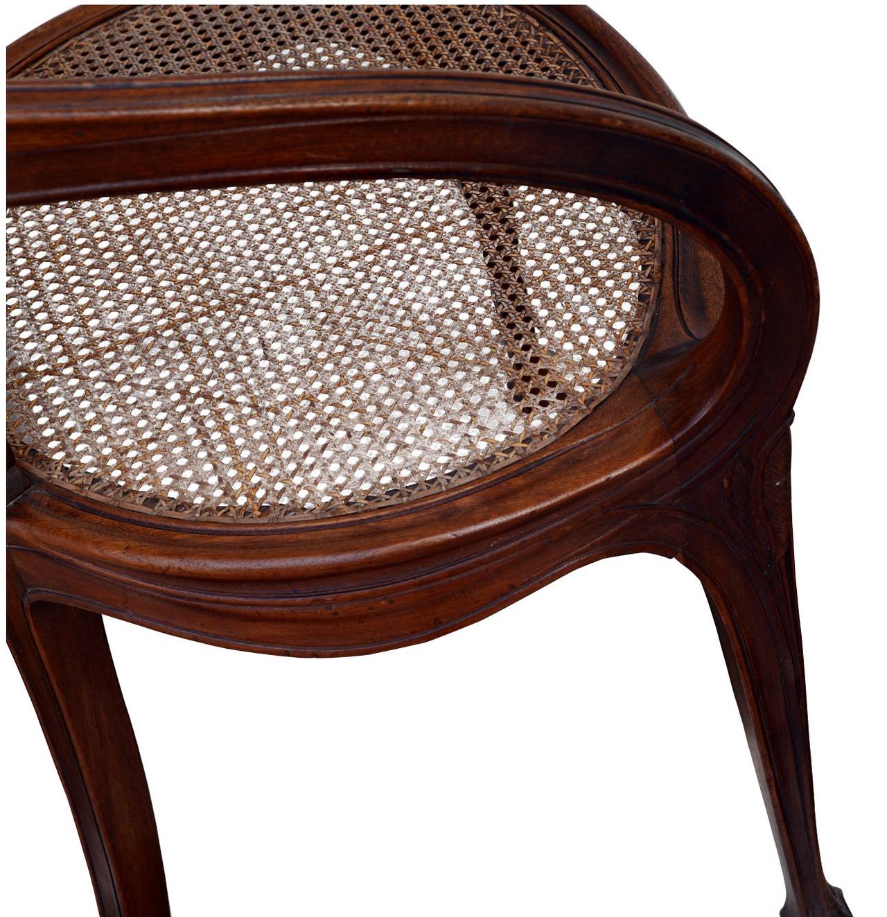 Art Nouveau Period Desk Chair, École de Nancy, Circle of Louis Majorelle, 1910s For Sale 1