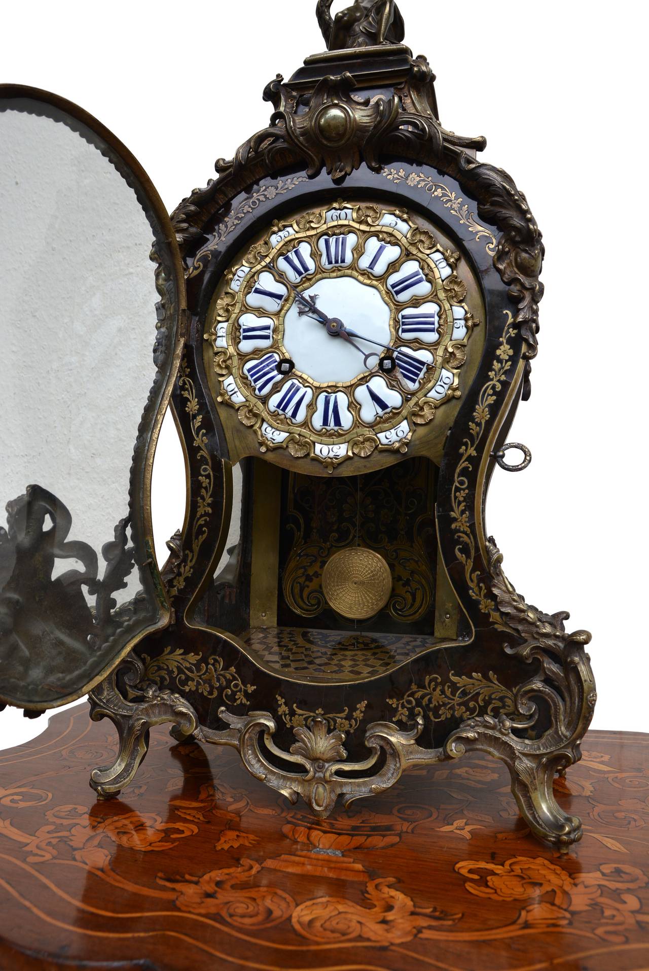 Rare Louis XV Period Table Clock, François Goyer, 1750s For Sale 1