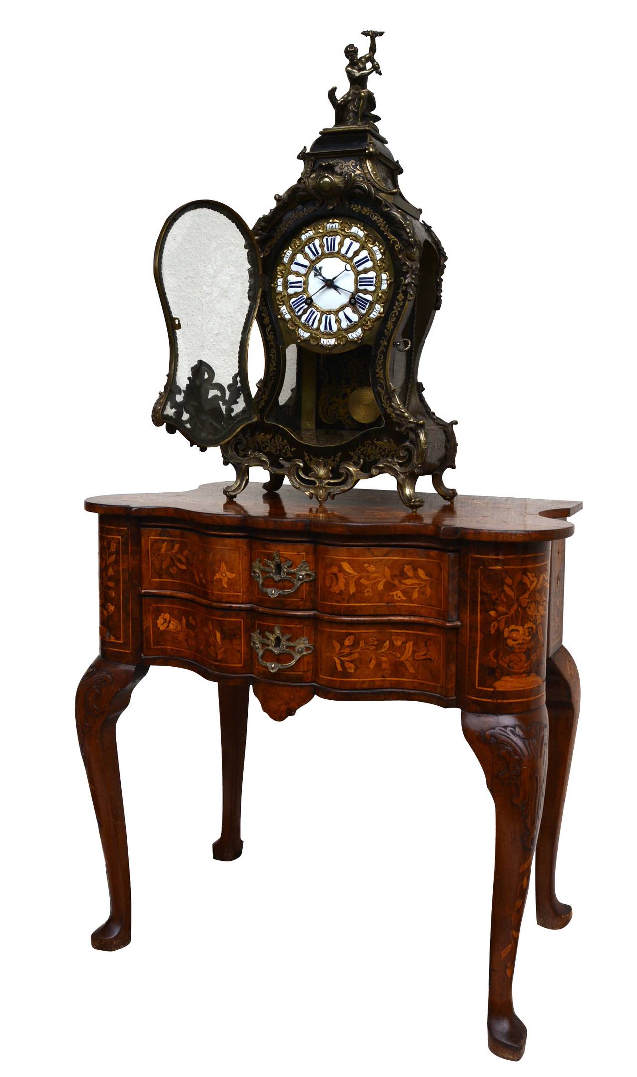 Mid-18th Century Rare Louis XV Period Table Clock, François Goyer, 1750s For Sale