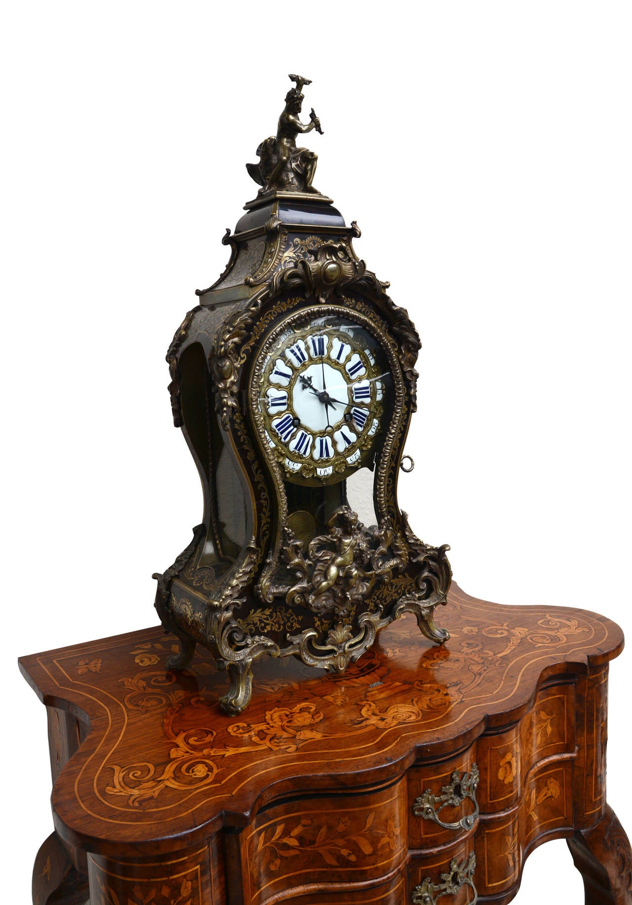 Rare Louis XV Period Table Clock, François Goyer, 1750s In Excellent Condition For Sale In Kiel, Schleswig-Holstein