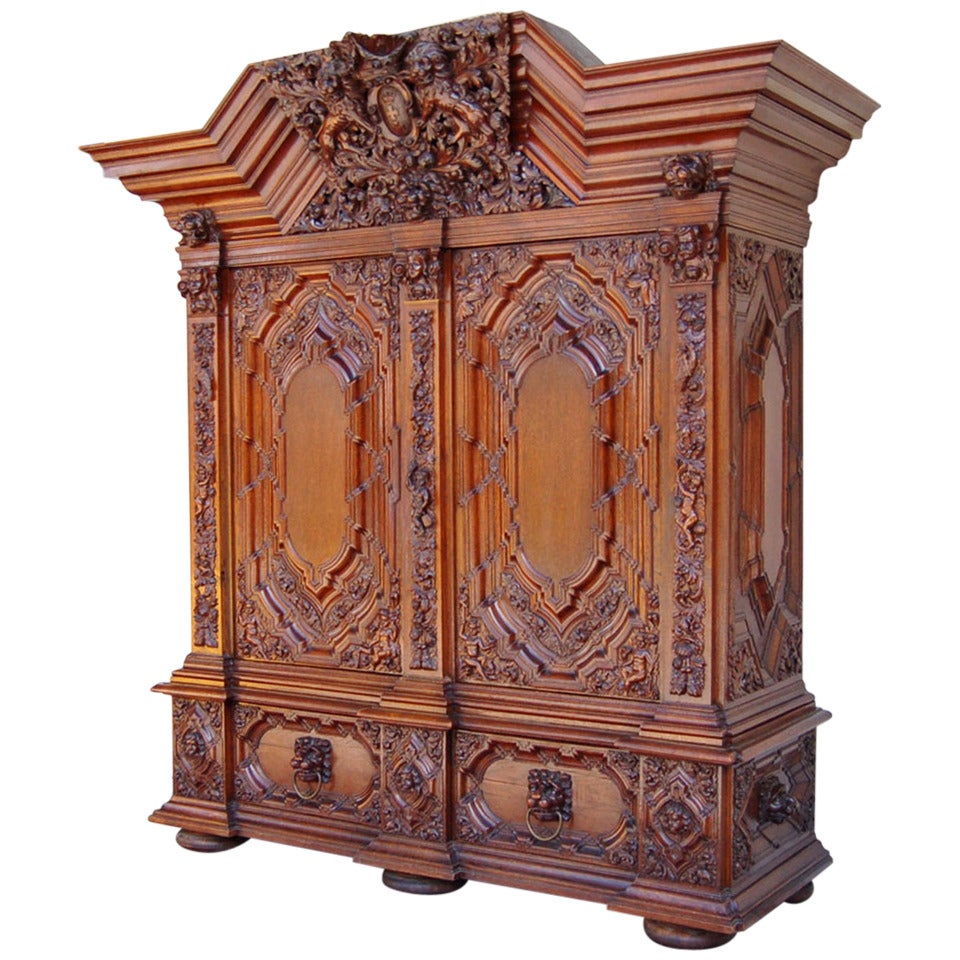 Authentic Hallway Cabinet from Gdansk, circa1890 For Sale
