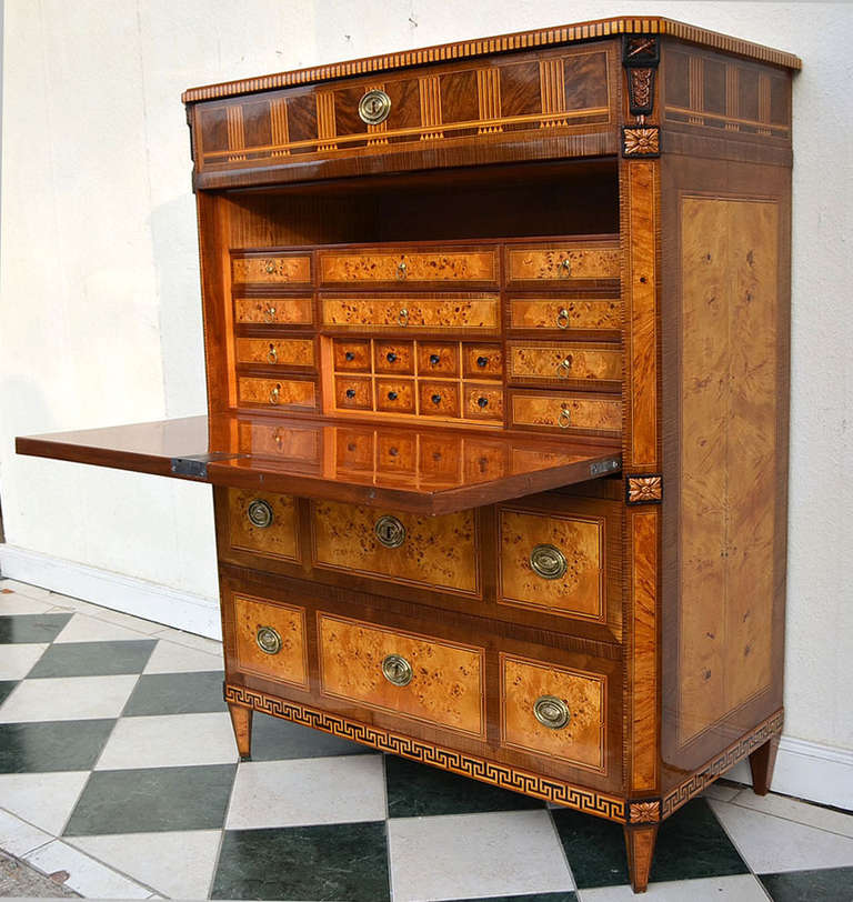 Rare Louis-Seize Bureau by Christoph Hopfengaertner, about 1790