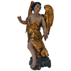 Antique Baroque Era Sculpture of an Angel, 1700s