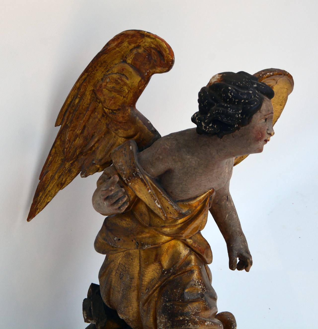 18th Century Baroque Era Sculpture of an Angel, 1700s For Sale