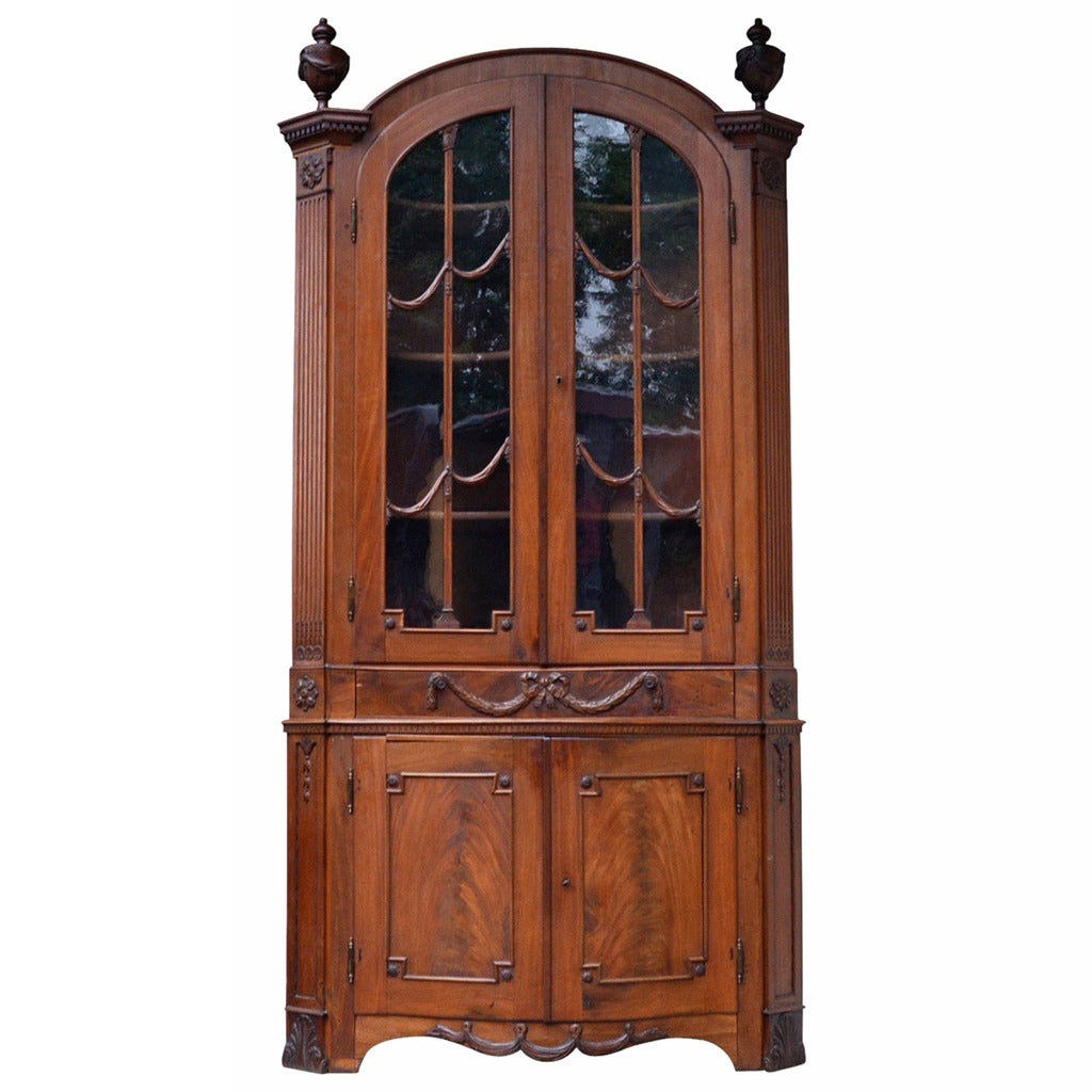 Empire Style Corner Cabinet, Luebeck, 1800s For Sale