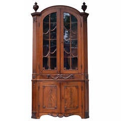 Antique Empire Style Corner Cabinet, Luebeck, 1800s
