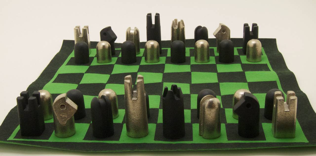 Cast Rare Chess Set by Carl Auböck