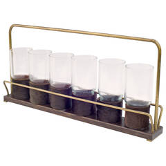 Vintage Drinking Glasses in Carrying Rack by Carl Auböck