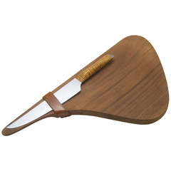 Vintage Chopping Board with Knife by Carl Auböck