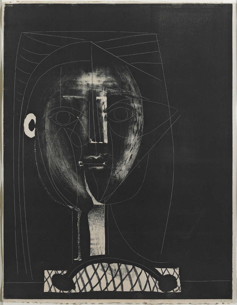 Pablo Picasso, Figure Noire or Black Figure (Francoise). (Bloch 577; Mourlot 126, Rau 354). Original lithograph, 1948, on paper. One of five artist´s proof, framed.

Size, sheet: 25,59 x 19,69 inches / 65 x 50 cm