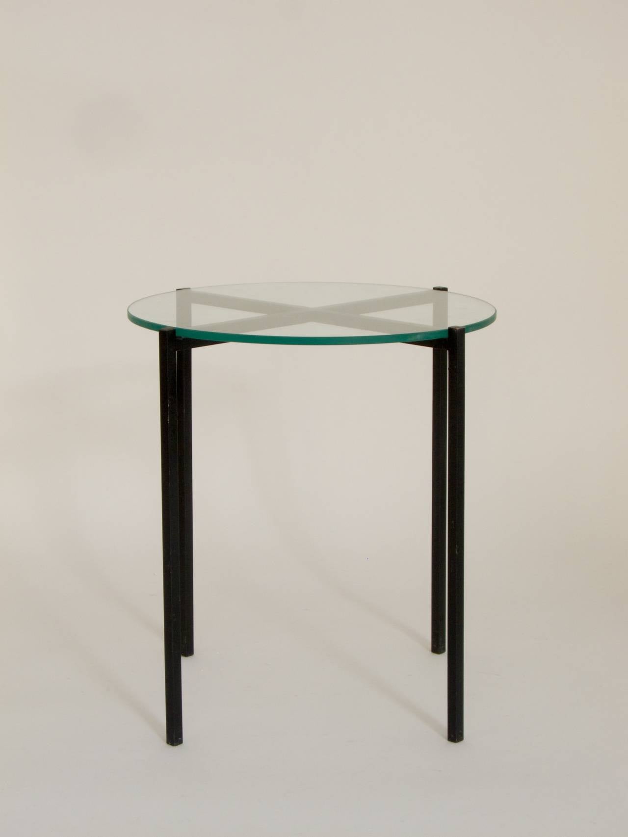 Small Side Table by Carl Auböck

back painted steel frame, glass top