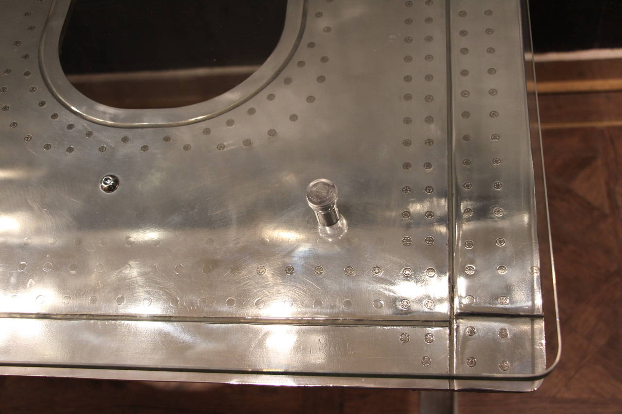 Polished Aluminium Airplane's Fuselage Desk or Table 1