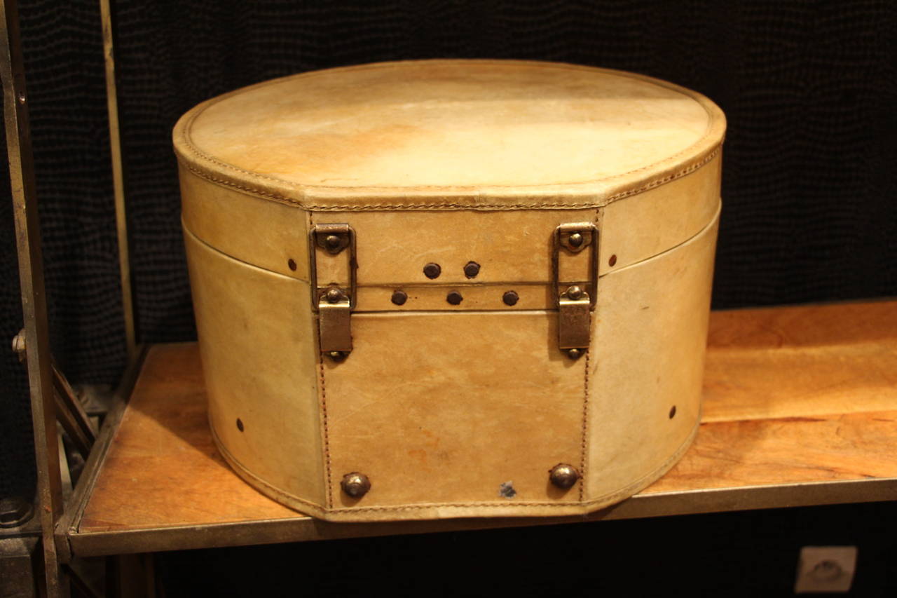 Early 20th Century 1920s Vellum Hat Box