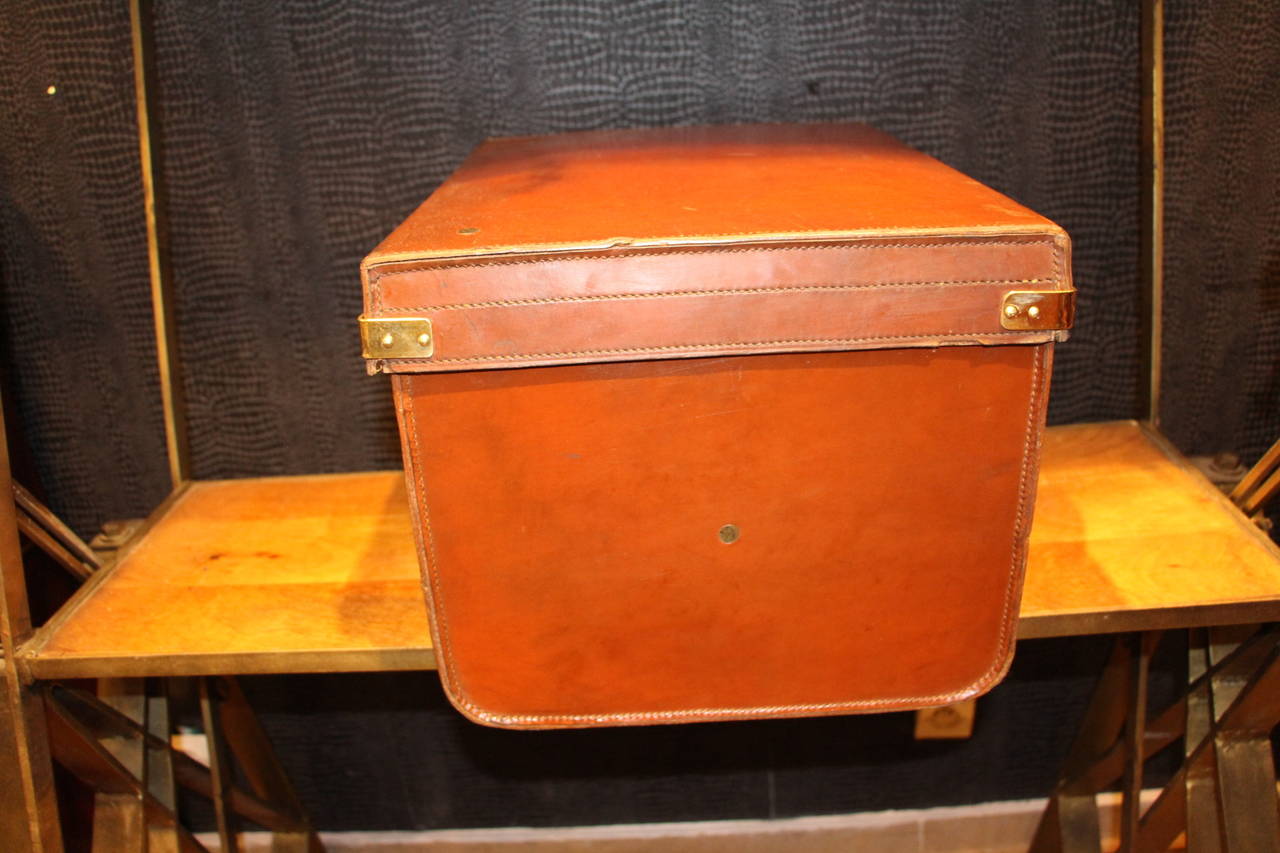 antique leather hat box