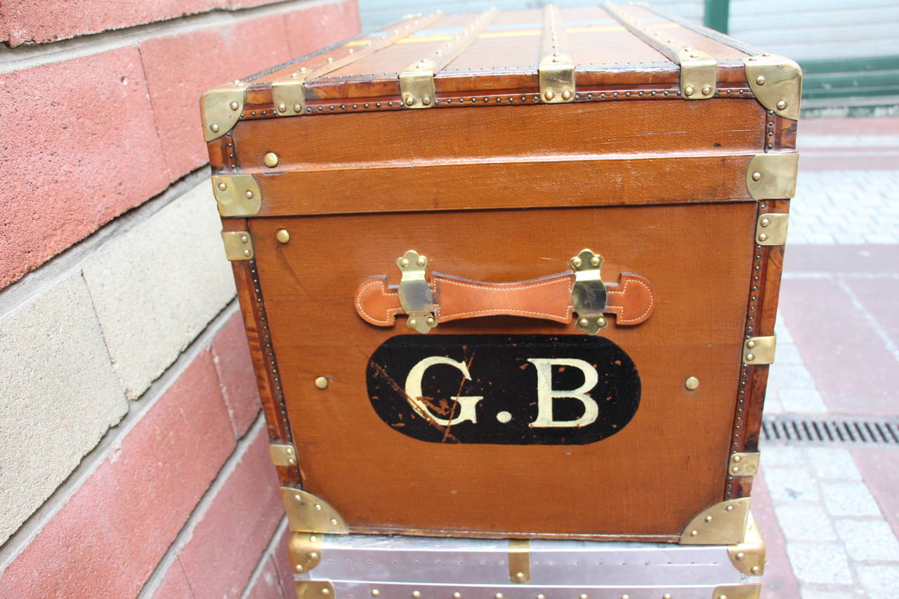 1930s French Steamer Trunk In Excellent Condition In Saint-Ouen, FR