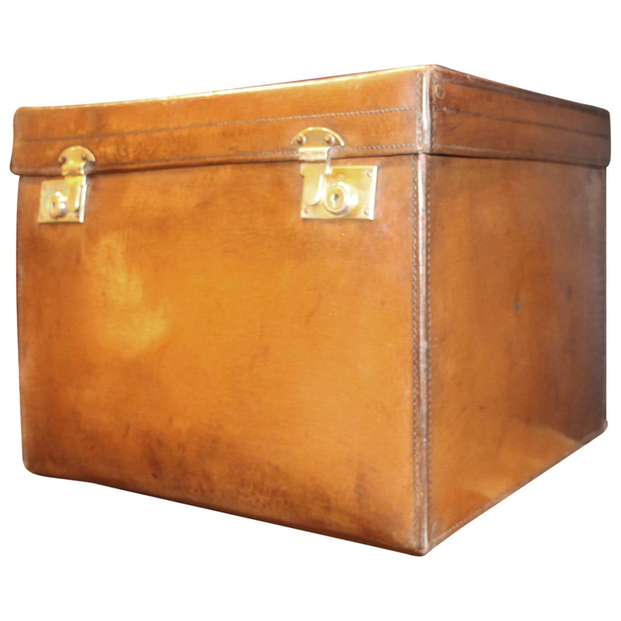 1930s Leather Hat Box at 1stdibs