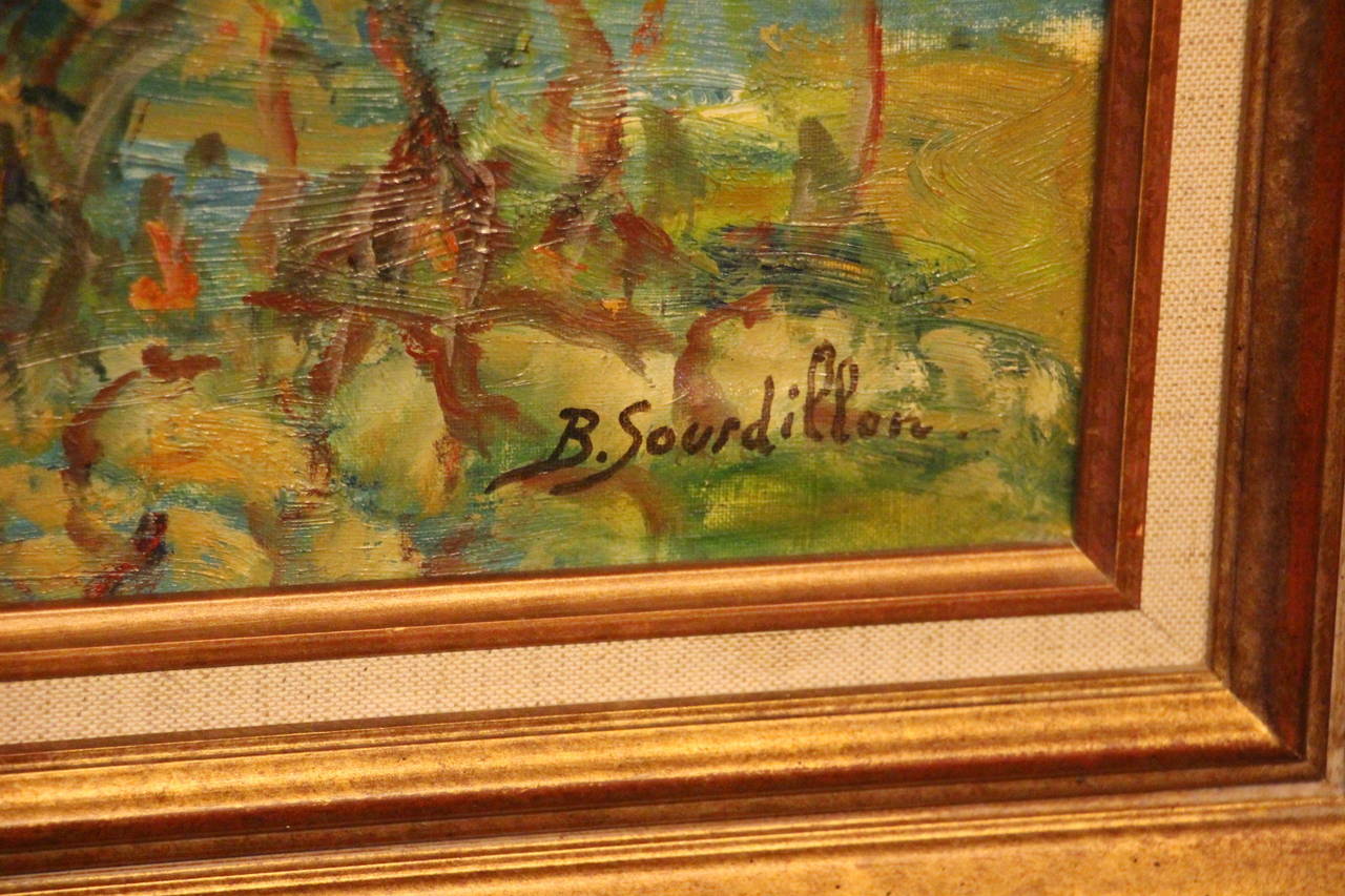 Berthe Sourdillon was a French post-impressionistfine artist in the tradition of Bonnard.
In Paris,her friends were Kikoine,Kremegne and Soutine.
At the beginning,she used muted tones then around 1948,her work evolved into a richer and much more