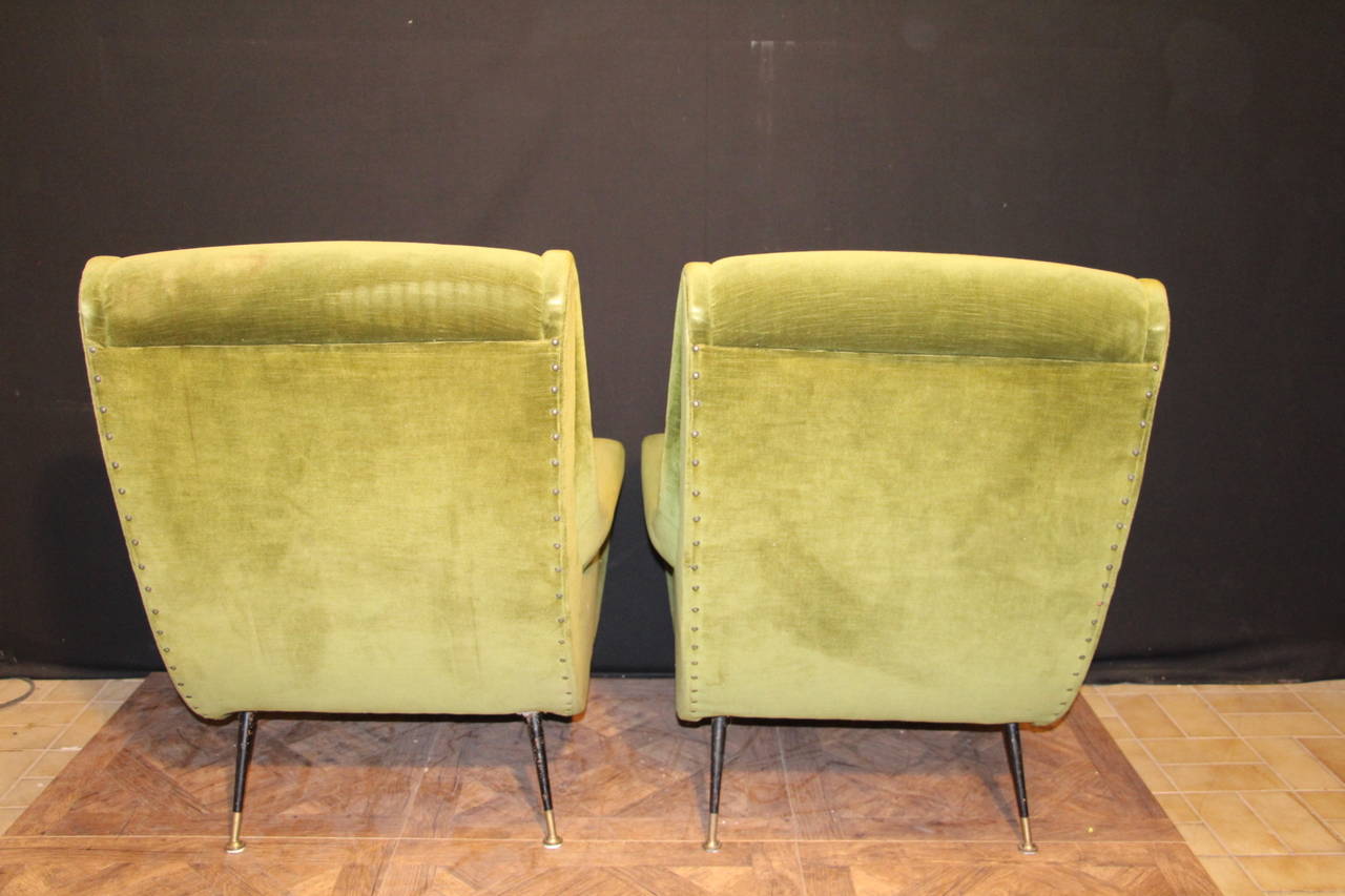 Pair of Italian Mid-Century Modern Armchairs in the Style of Marco Zanusso 4