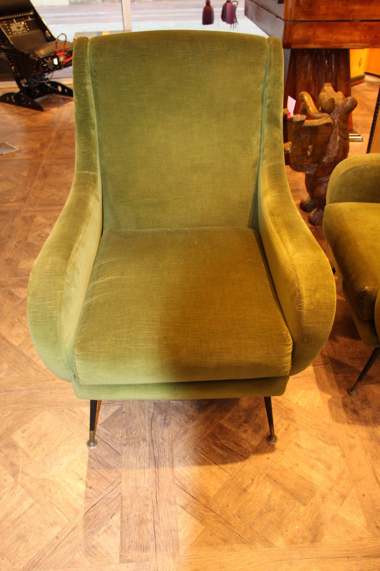 Pair of Italian Mid-Century Modern Armchairs in the Style of Marco Zanusso In Excellent Condition In Saint-Ouen, FR