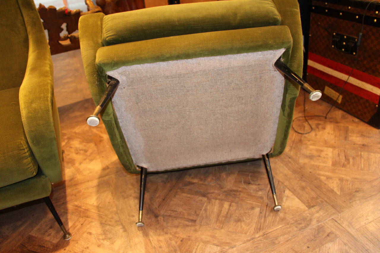Pair of Italian Mid-Century Modern Armchairs in the Style of Marco Zanusso 2