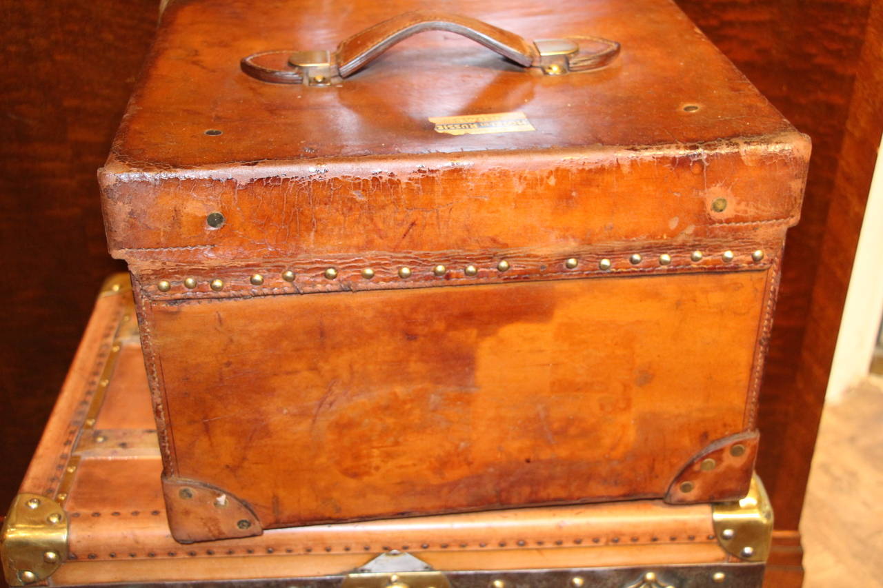 1920s Leather Hat Box 1