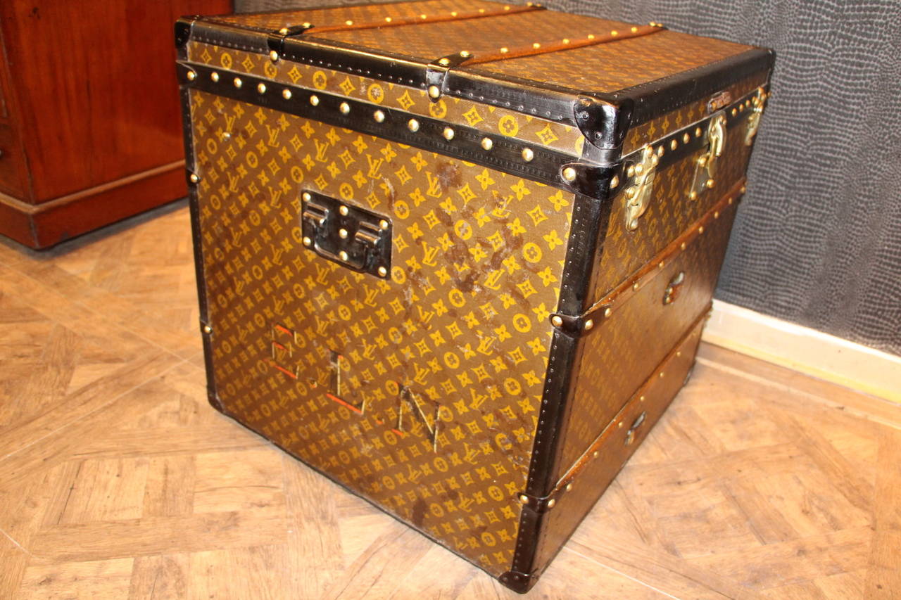 Magnificent Louis Vuitton Cube Steamer Trunk In Excellent Condition In Saint-Ouen, FR