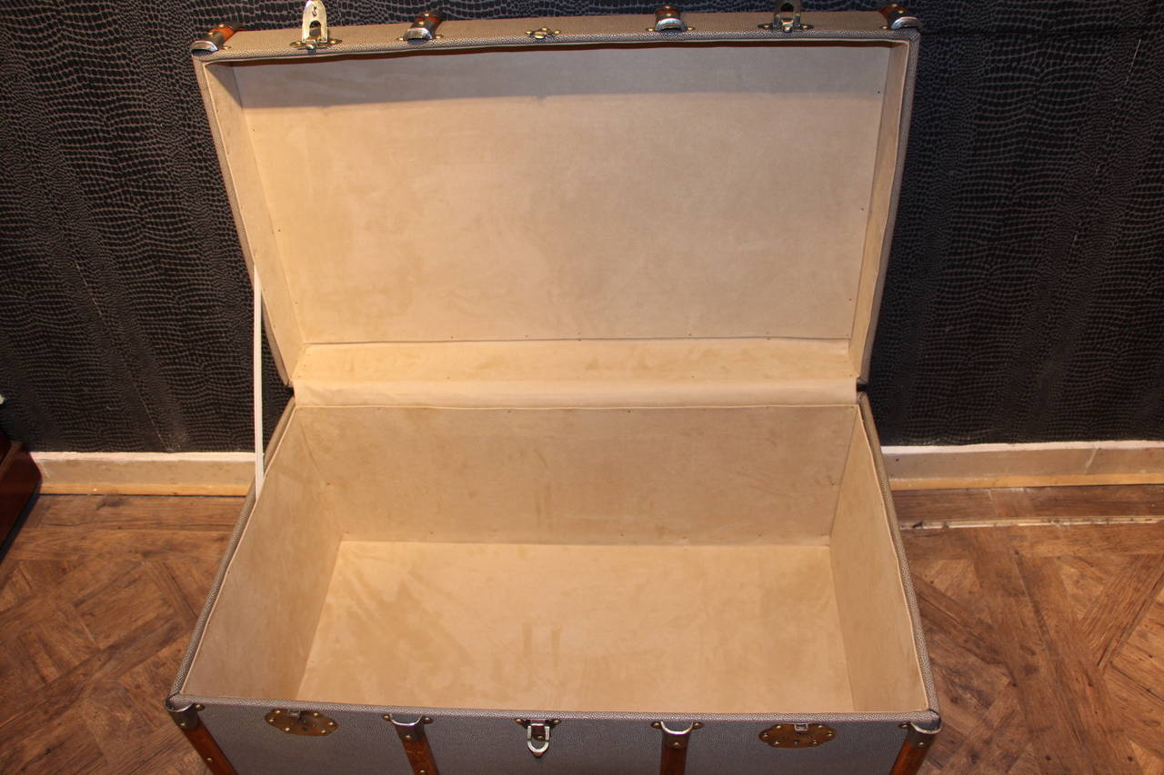1930s French Faux Galucha Steamer Trunk 2