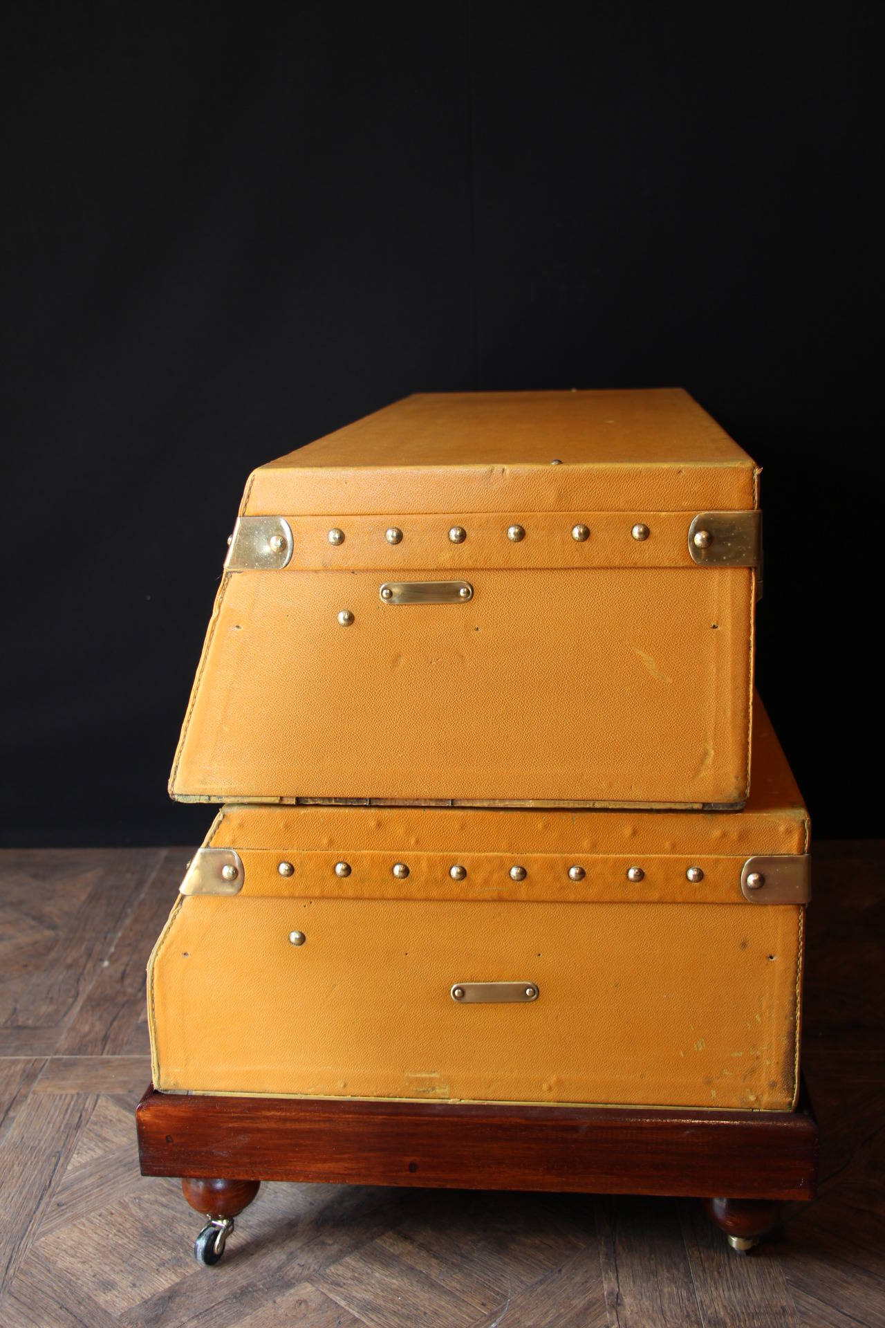 Early 20th Century Pair of Louis Vuitton Auto Trunks