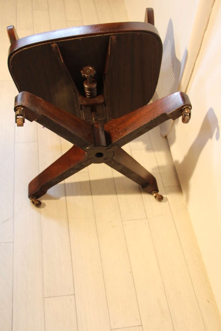 Leather 1900s Mahogany Office Chair