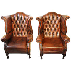 Pair of English Wing Chairs