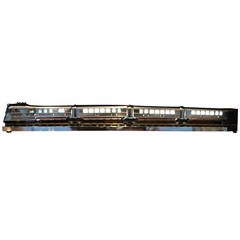 Antique Mid Century Polished Aluminum Train Model, Table Lamp with LED Lights