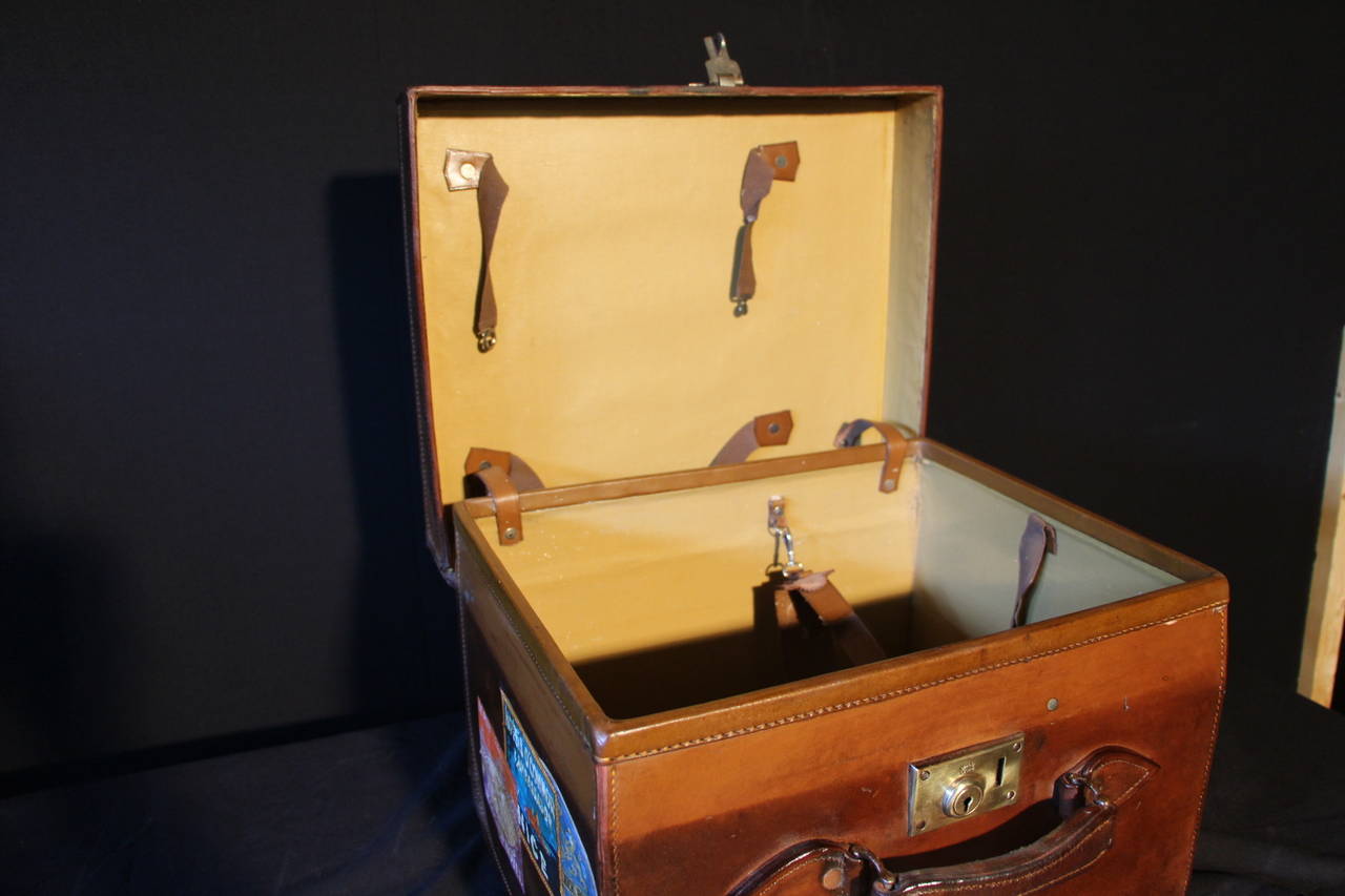 1930s Leather Hat Trunk 1
