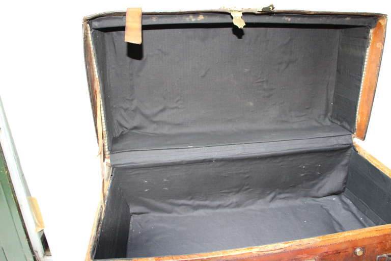 19th Century English Leather Trunk 3