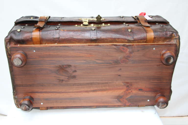 19th Century English Leather Trunk 4